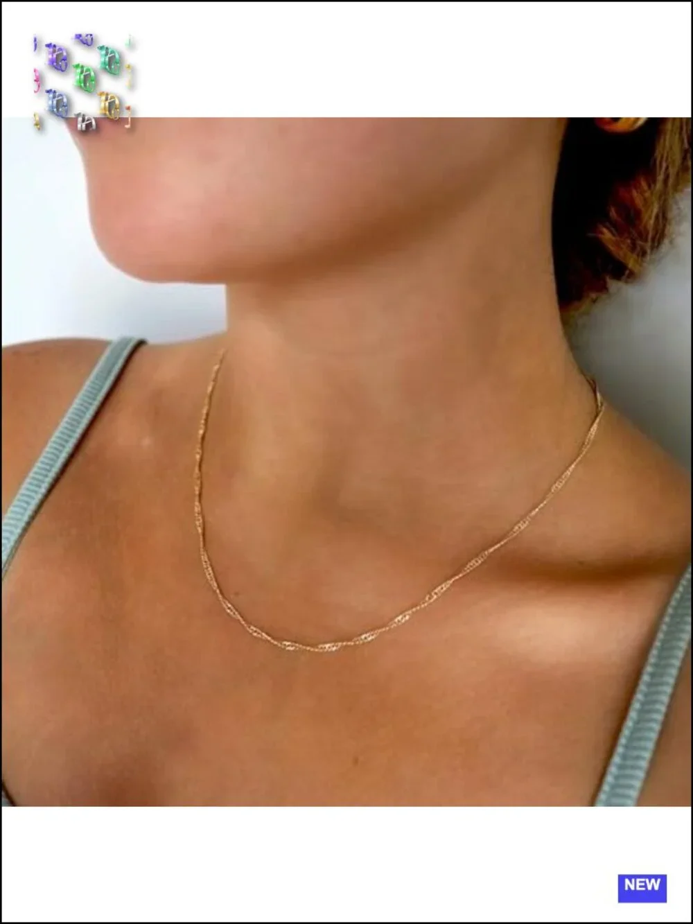 Dainty Layered Choker Necklaces Set Gold Plated Brass Adjustable Chain Layering